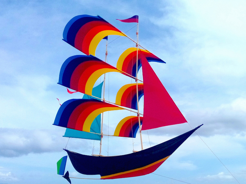 sailing ship kite, flying kite, boat kite, 3d kite boat